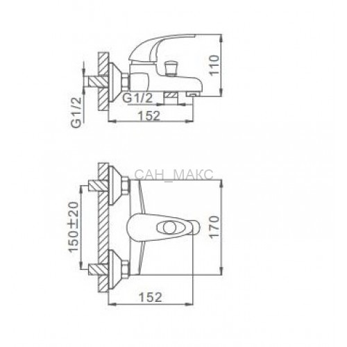 Смеситель для ванны Frap F3002-B
