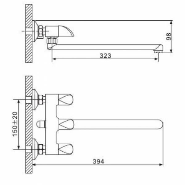 Смеситель для ванны Gappo G2241