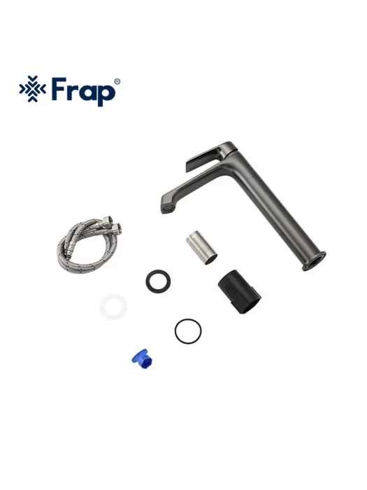 Смеситель для раковины высокий Frap F1071-29 оружейная сталь