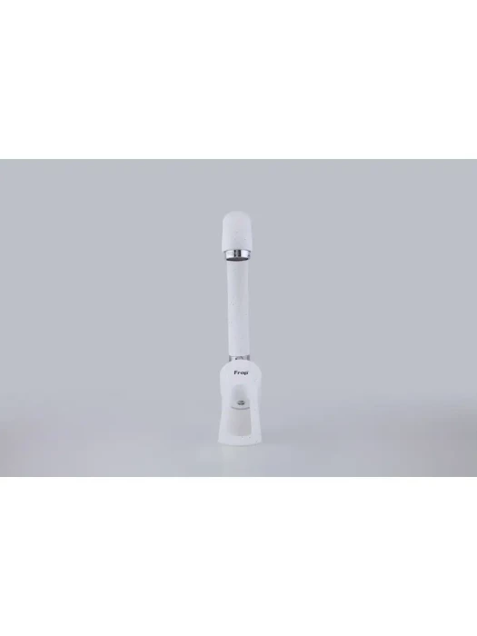 Смеситель для кухни Frap F4166-8, однорычажный, поворотный, цвет белый гранит