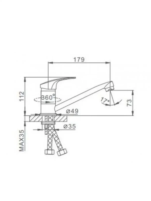 Смеситель Frap F4539-B H39, для кухни, поворотный излив, хром