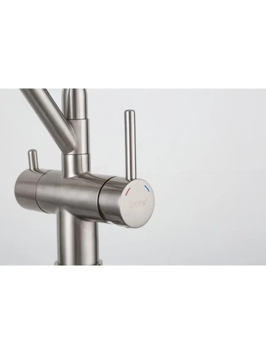 Смеситель для кухни Gappo G4398-85 однорычажный, латунь, черный, сатин