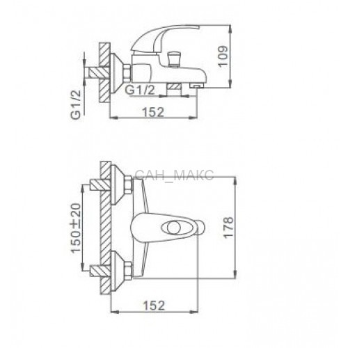 Смеситель для ванны Frap F3003