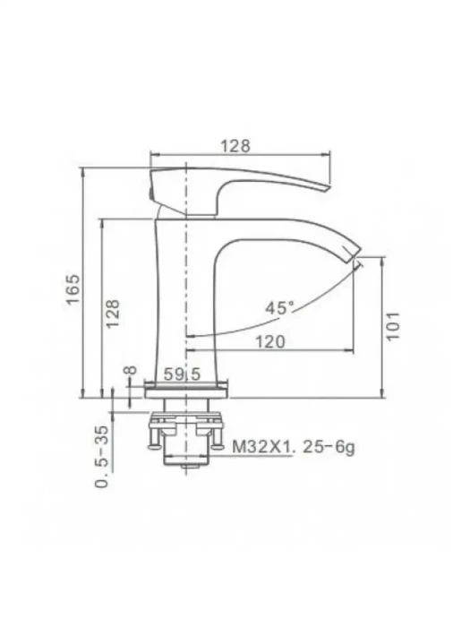 Смеситель для раковины Gappo G07 G1007-6 латунь, в чёрном цвете