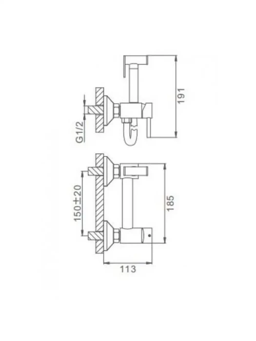 Смеситель Frap F7503-6 с гигиеническим душем, экономичный режим, матовое покрытие, черный