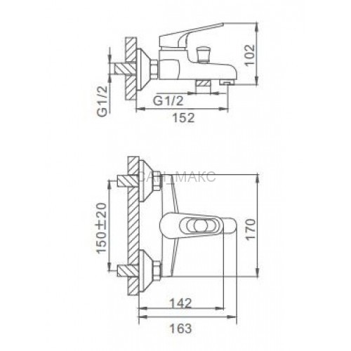 Смеситель для ванны Frap F3013
