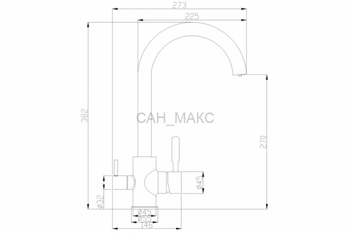 Смеситель для кухни ZORG Steel Hammer (SH 713 INOX)