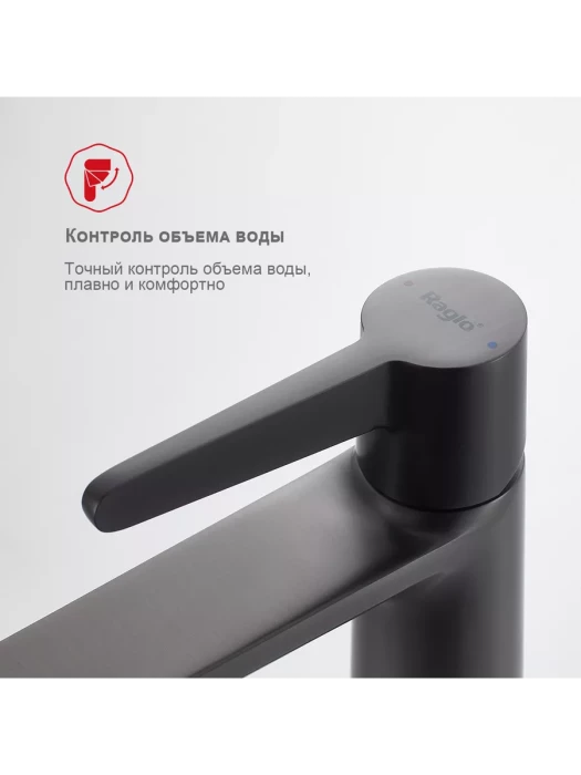 Смеситель Raglo R31.10.09, для раковины, фиксированный, цвет оружейной стали