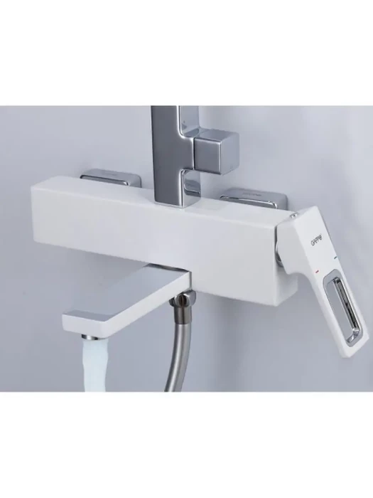 Душевая система со смесителем и тропическим душем Gappo G2417-8 белая