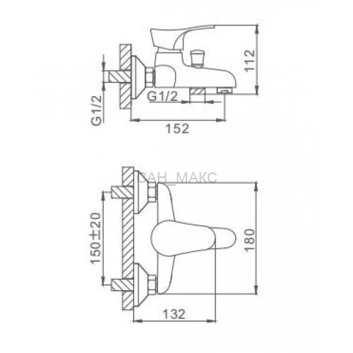 Смеситель для ванны Frap F3014-B