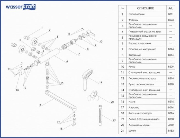 Смеситель для ванны Wasserkraft 4802L