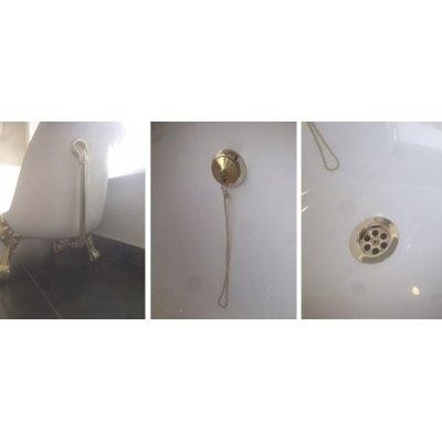 Перелив-сифон для ванны Ладья из стали Belux, Золото