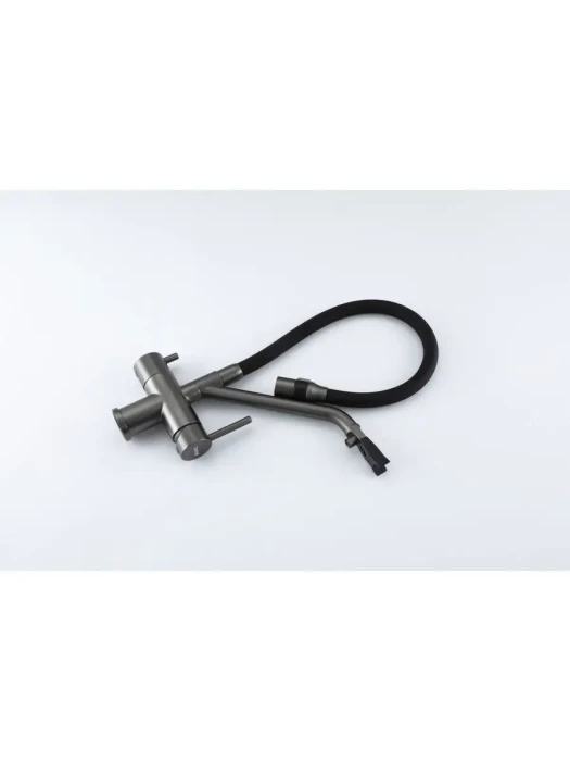 Смеситель для кухни Gappo G4398-89 с гибким изливом оружейная сталь