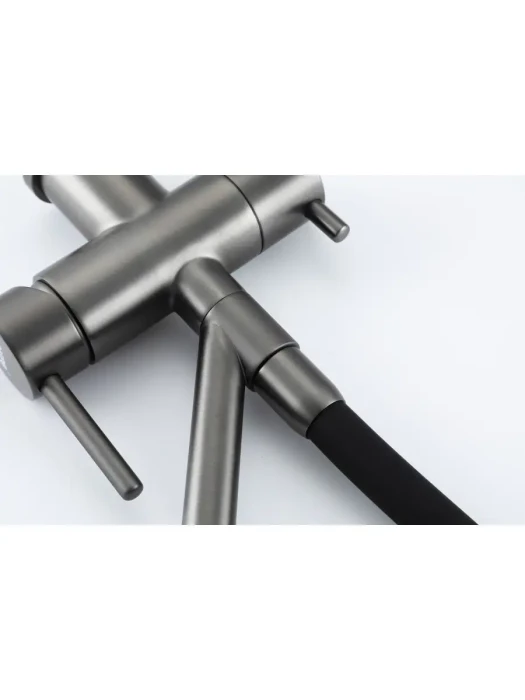 Смеситель для кухни Gappo G4398-89 с гибким изливом оружейная сталь