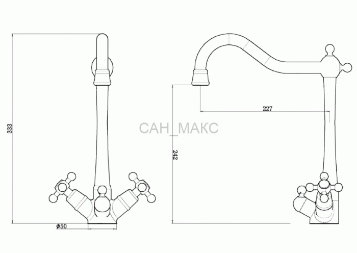 Смеситель для кухни под фильтр ZORG Zorg Sanitary (ZR 515 YF BR)