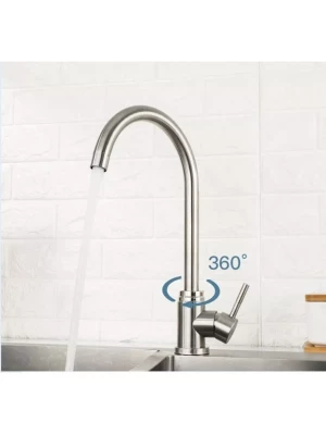 Смеситель Frap F41899-1, для кухни, нержавеющая сталь, поворотный излив