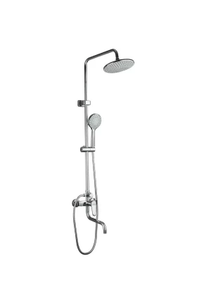 Душевая стойка со смесителем Frap F2427 с тропическим душем, хром