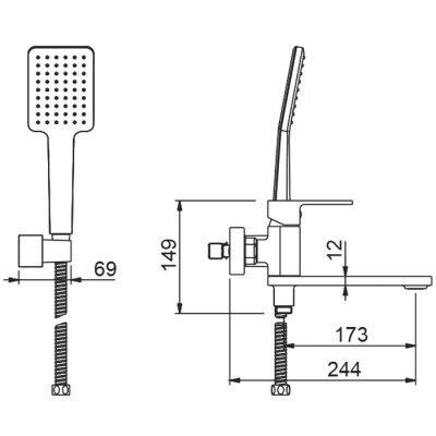 Смеситель для ванны GAPPO G3283
