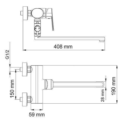 Смеситель для ванны Wasserkraft 5302L