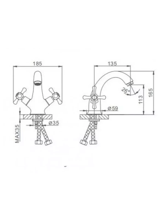 Смеситель для раковины Frap F13731-B, поворотный излив, серебристый