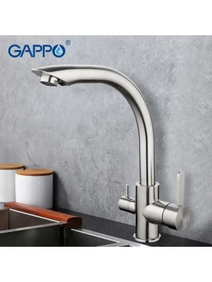 Смеситель для кухни Gappo G4399, однорычажный, латунь, сатин