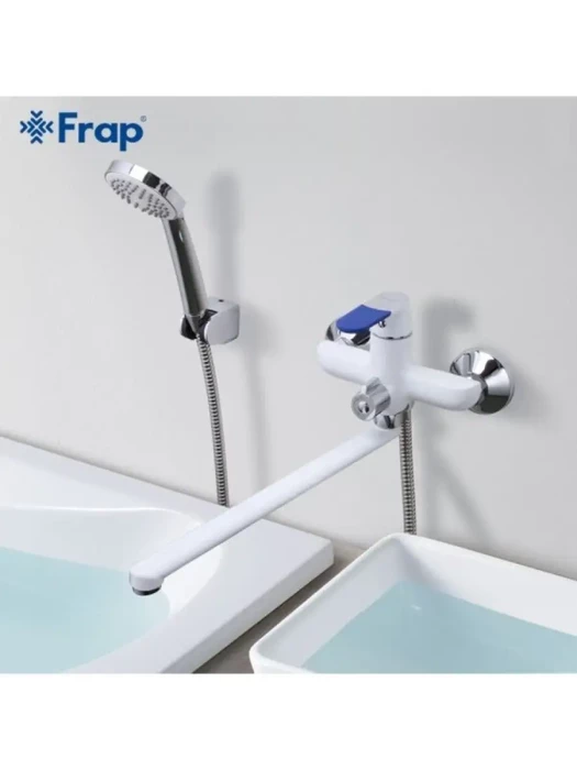 Смеситель Frap F2234, для ванны, с душевой лейкой, латунь, белый