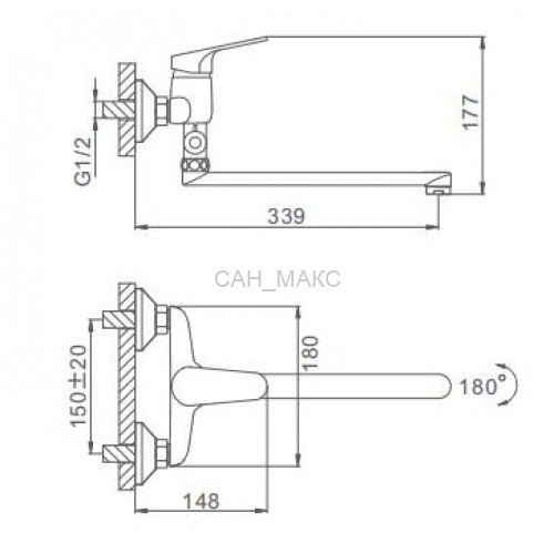 Смеситель для ванны Frap F2116
