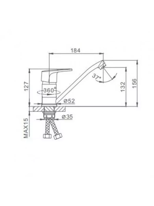 Смеситель для кухни Frap F4550-2, однорычажные, латунь, хром