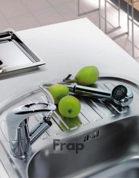Смеситель для кухни с выдвижной лейкой Frap F6002-B