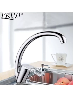 Смеситель для кухни Frud R41072, с поворотным изливом, однорычажный, хром