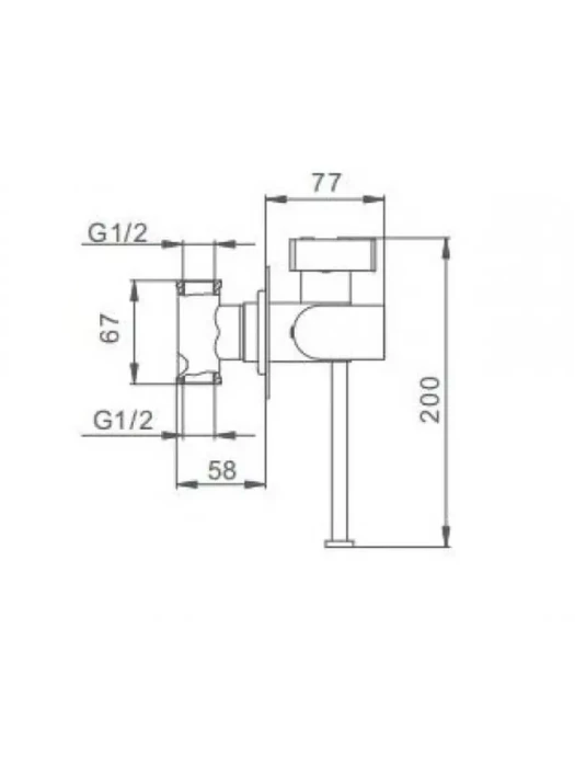 Смеситель гигиенический F7512, вертикальный монтаж, латунь, хром