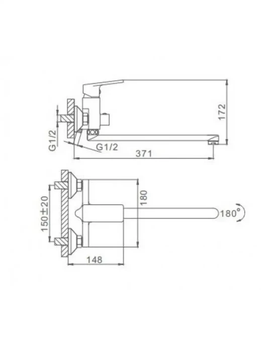 Смеситель Frap F2246, для ванны, с душевой лейкой, латунь, аэратор, хром
