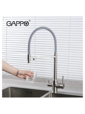 Смеситель для кухни Gappo G4399-5 однорычажный, латунь, сатин