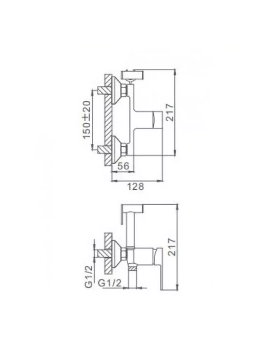 Смеситель с гигиеническим душем Frap F2041, настенное крепление, хром