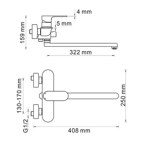 Смеситель для ванны Wasserkraft 5802L