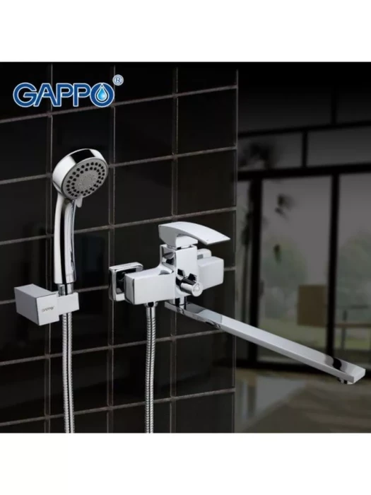 Смеситель для ванны Gappo G2207, латунь, поворотный излив в цвете хром