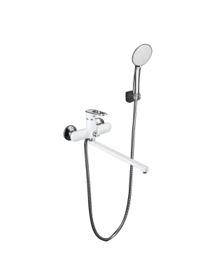 Смеситель Frap F2249, для ванны, с душевой лейкой, латунь, белый/хром