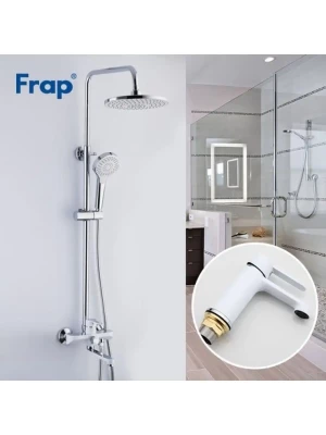 Душевая система Frap F2441, вертикальная, ABS-пластик, латунь, белый/хром