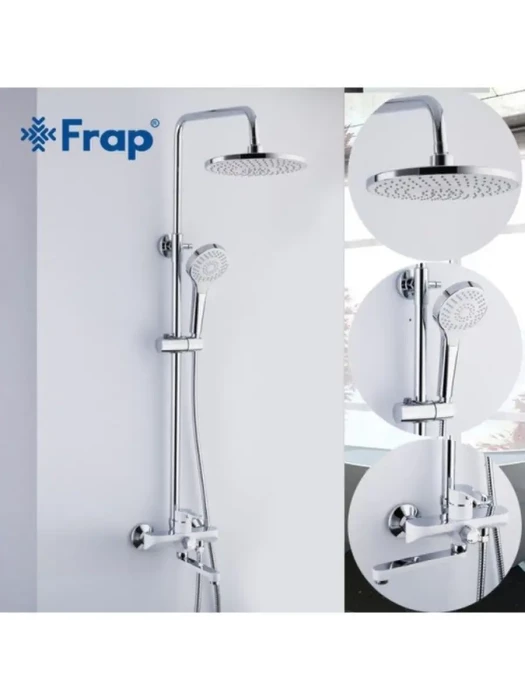 Душевая система Frap F2441, вертикальная, ABS-пластик, латунь, белый/хром