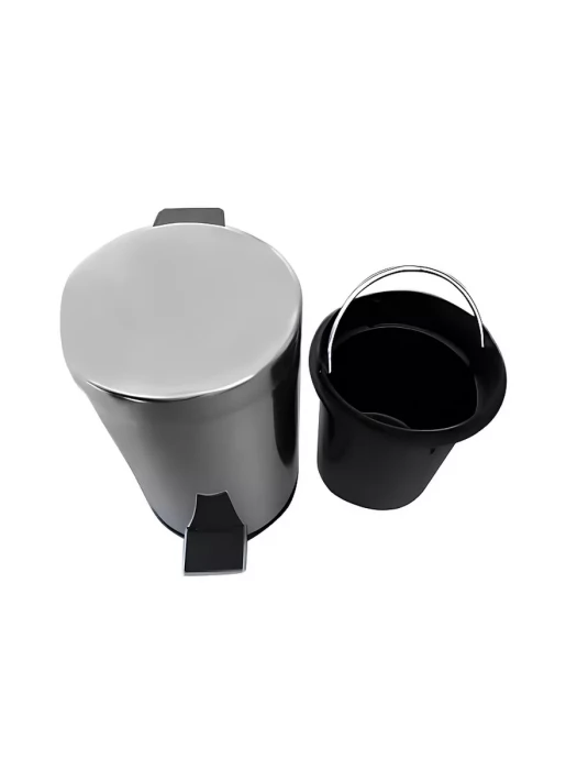 Мусорное ведро Frap F701, металлическое, с педалью, серебристый