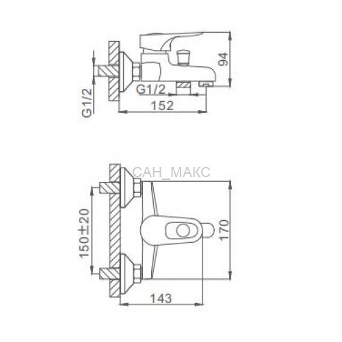 Смеситель для ванны Frap F3028-B
