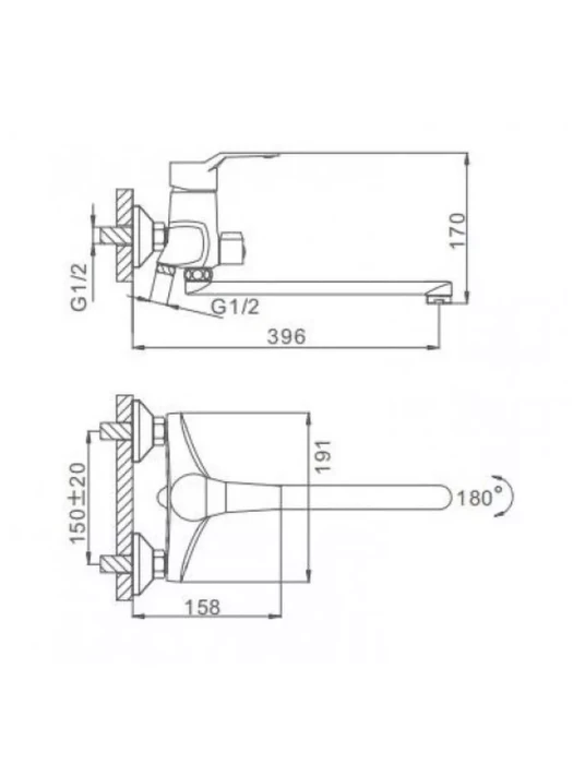 Смеситель Frap F2263 для ванны, с душевой лейкой, латунь, хром