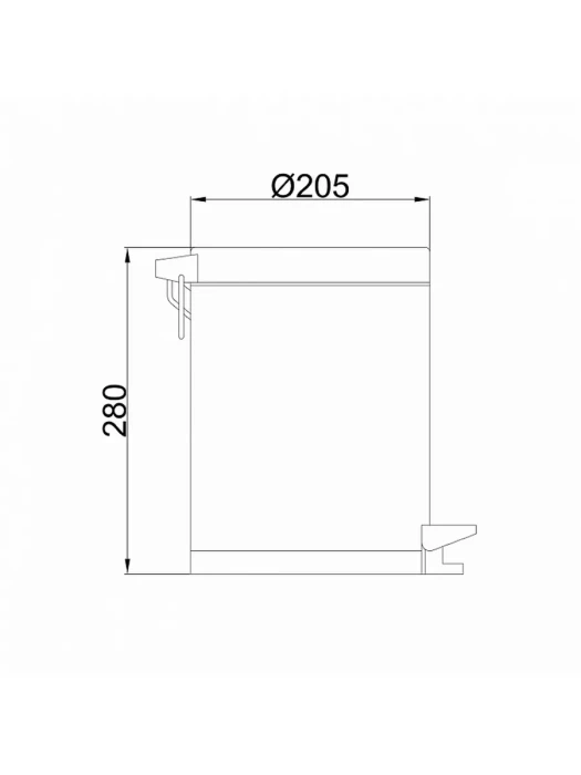 Мусорное ведро Frap F702, металлическое, с педалью, серебристый