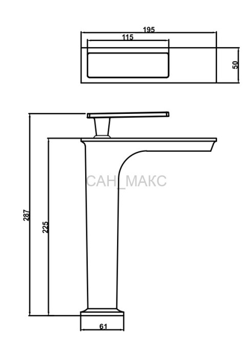 Смеситель для раковины BF 010203 Cr