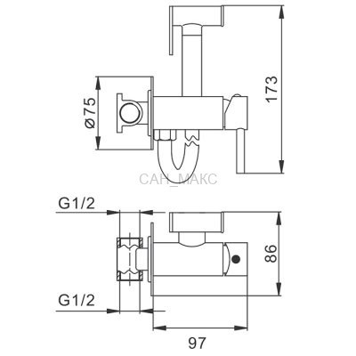 Смеситель гигиенический Frap F7505-3