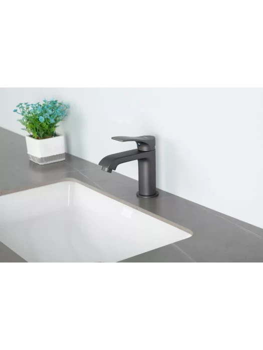 Смеситель Frap F1075-9, для раковины, латунь, покрытие PVD, графит