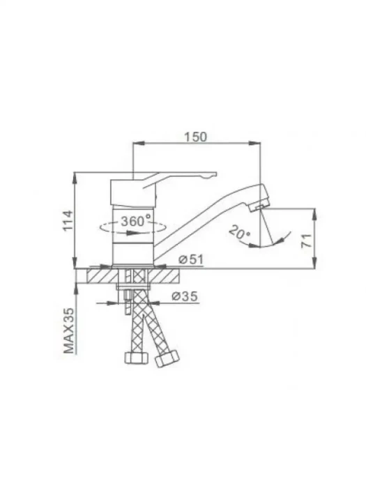 Смеситель кухонный Frap F4563, из латуни, с поворотным изливом, хром