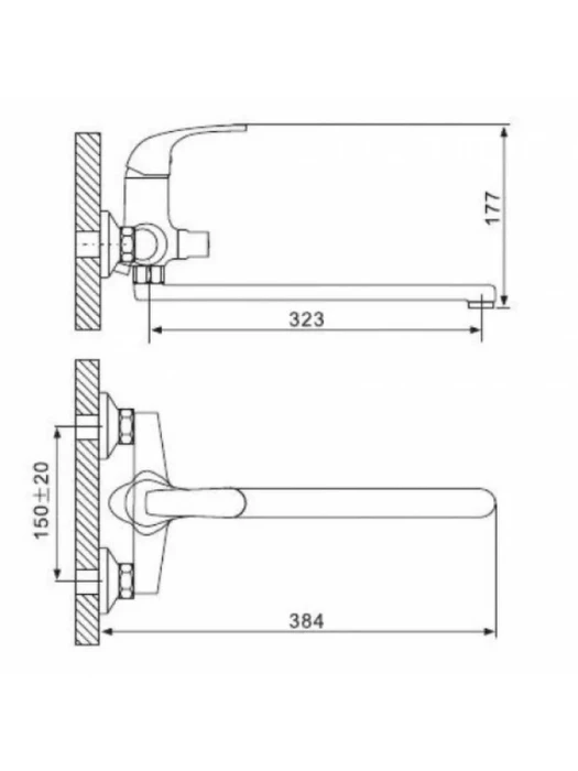 Смеситель для ванны Gappo G2235, латунь, поворотный излив, цвет хром