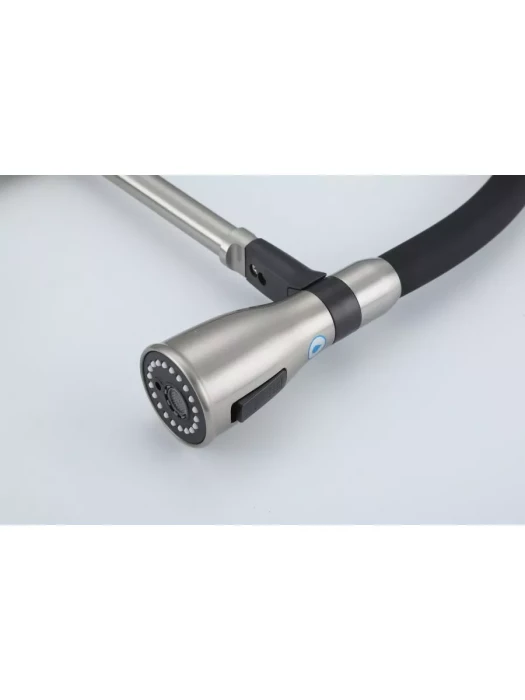 Смеситель для кухни Gappo G4399-75 подключение фильра, гибкий излив сатин/черный
