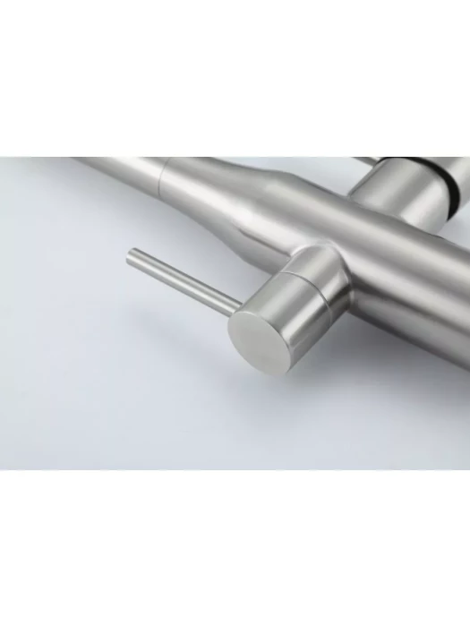 Смеситель для кухни Gappo G4399-75 подключение фильра, гибкий излив сатин/черный
